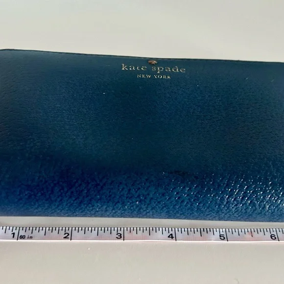Kate Spade Navy Blue zip around Leather wallet - Picture 8 of 9
